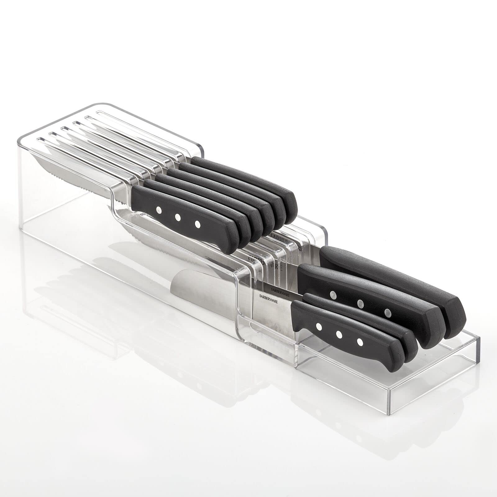 Foto 7 | Knife Block Mdesign  2 Niveles  Plástico  En El Cajón  Transparente - Venta Internacional.