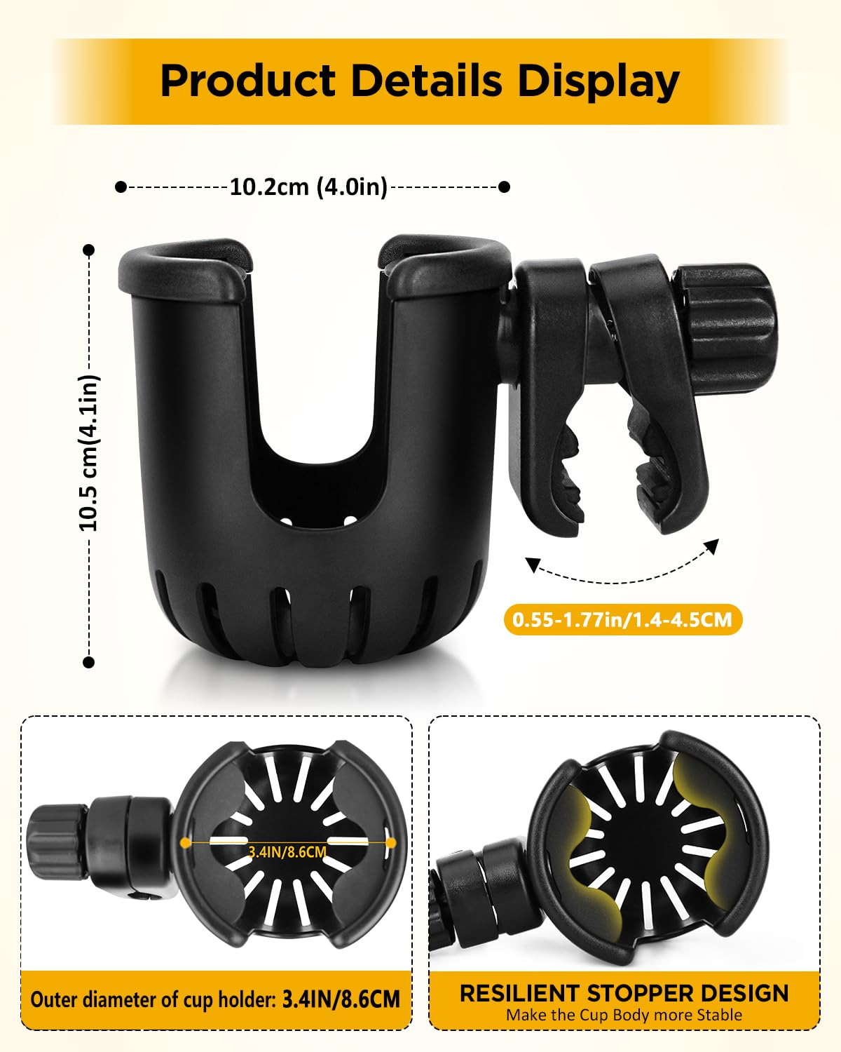 Foto 3 pulgar | Soporte Universal Para Cochecitos Y Bebidas Para Bicicletas, Color Negro - Venta Internacional.