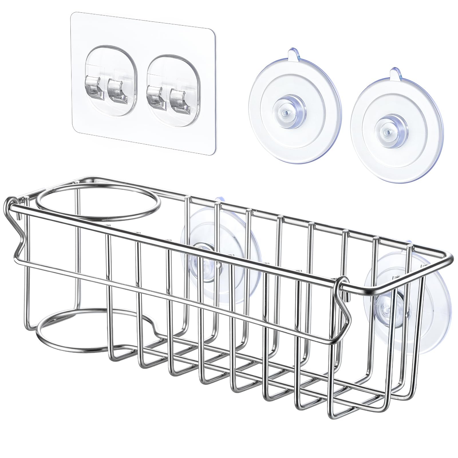 Soporte de Esponja Landneoo 3 en 1 para Fregadero de Cocina Juego de Acero Inoxidable - Venta Internacional