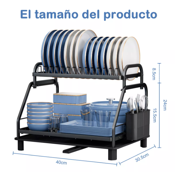 Foto 2 | Escurridor De Platos Wünd 2 Niveles Multifuncional Organizador