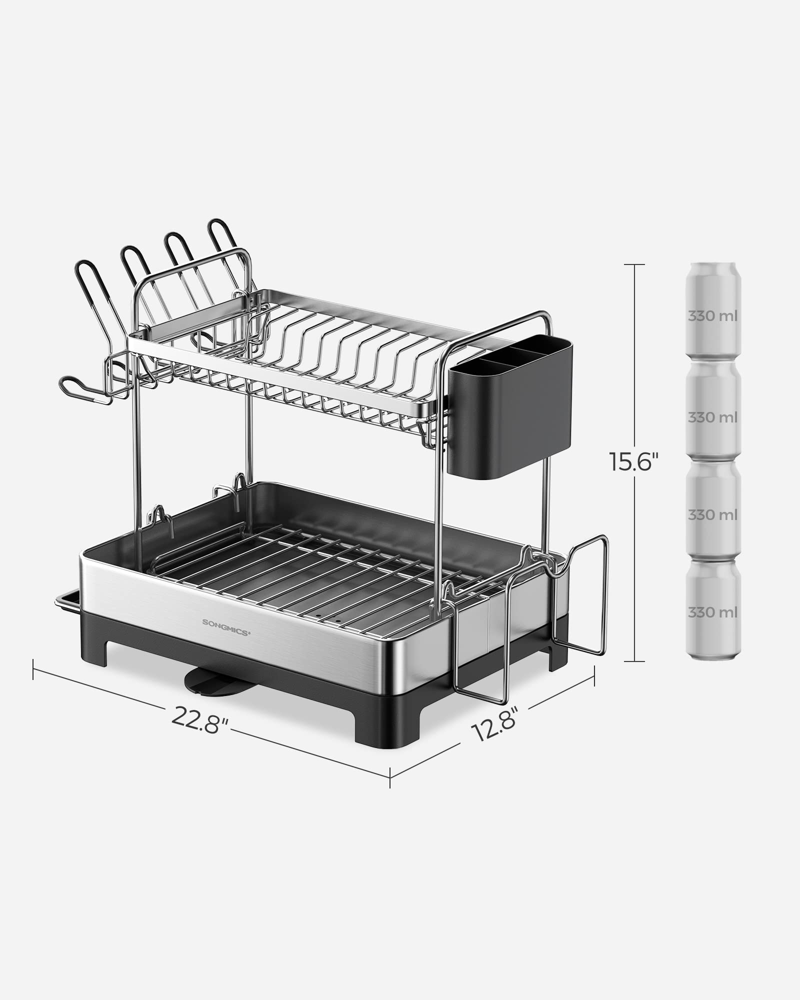 Foto 9 pulgar | Estante Para Secar Platos Songmics De 2 Niveles Para Cocina Con Caño De Desagüe