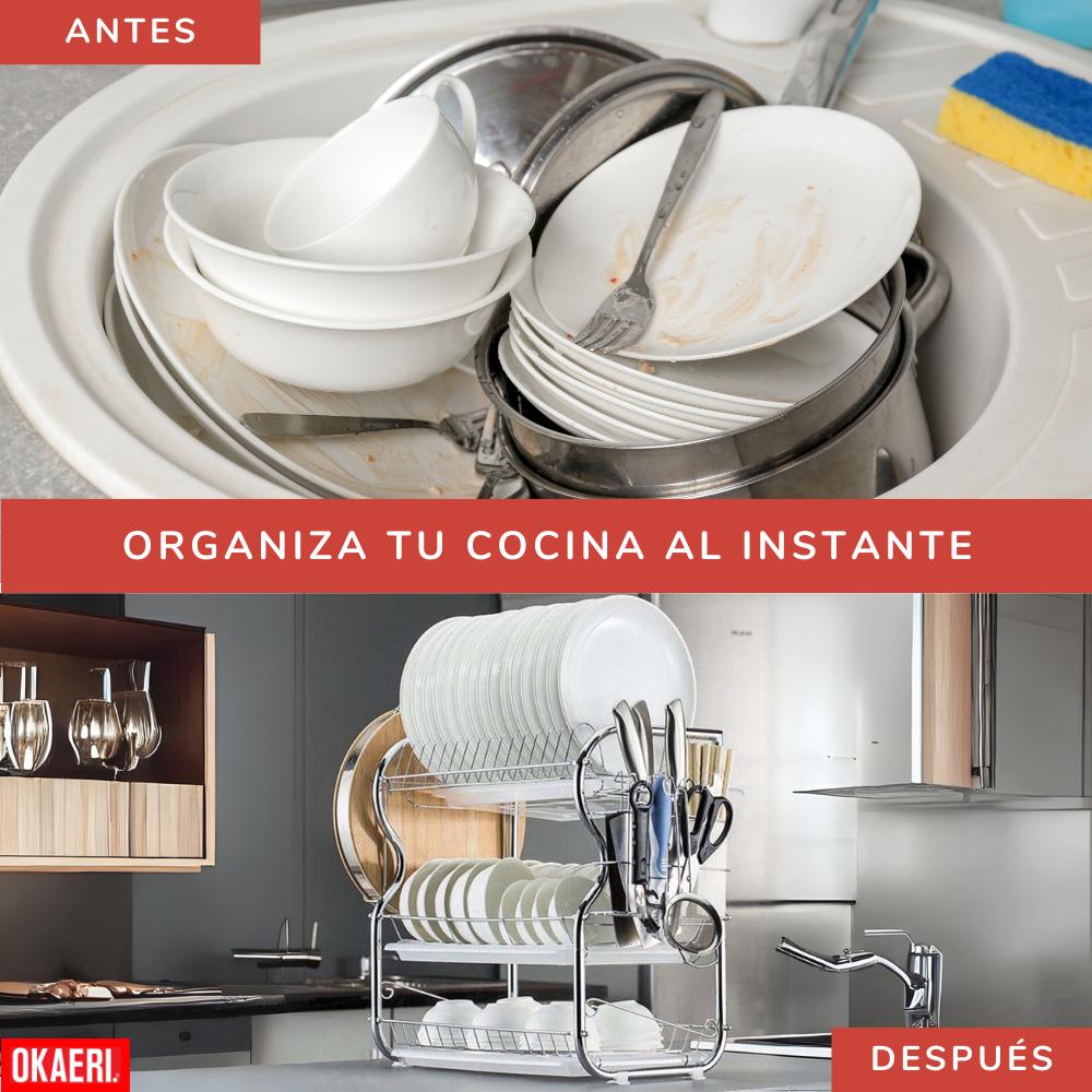 Foto 3 pulgar | Escurridor de Trastes 3 Pisos Organizador