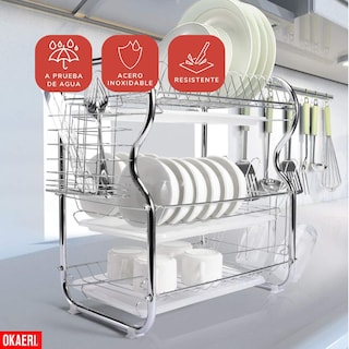 Foto 5 | Escurridor de Trastes 3 Pisos Organizador