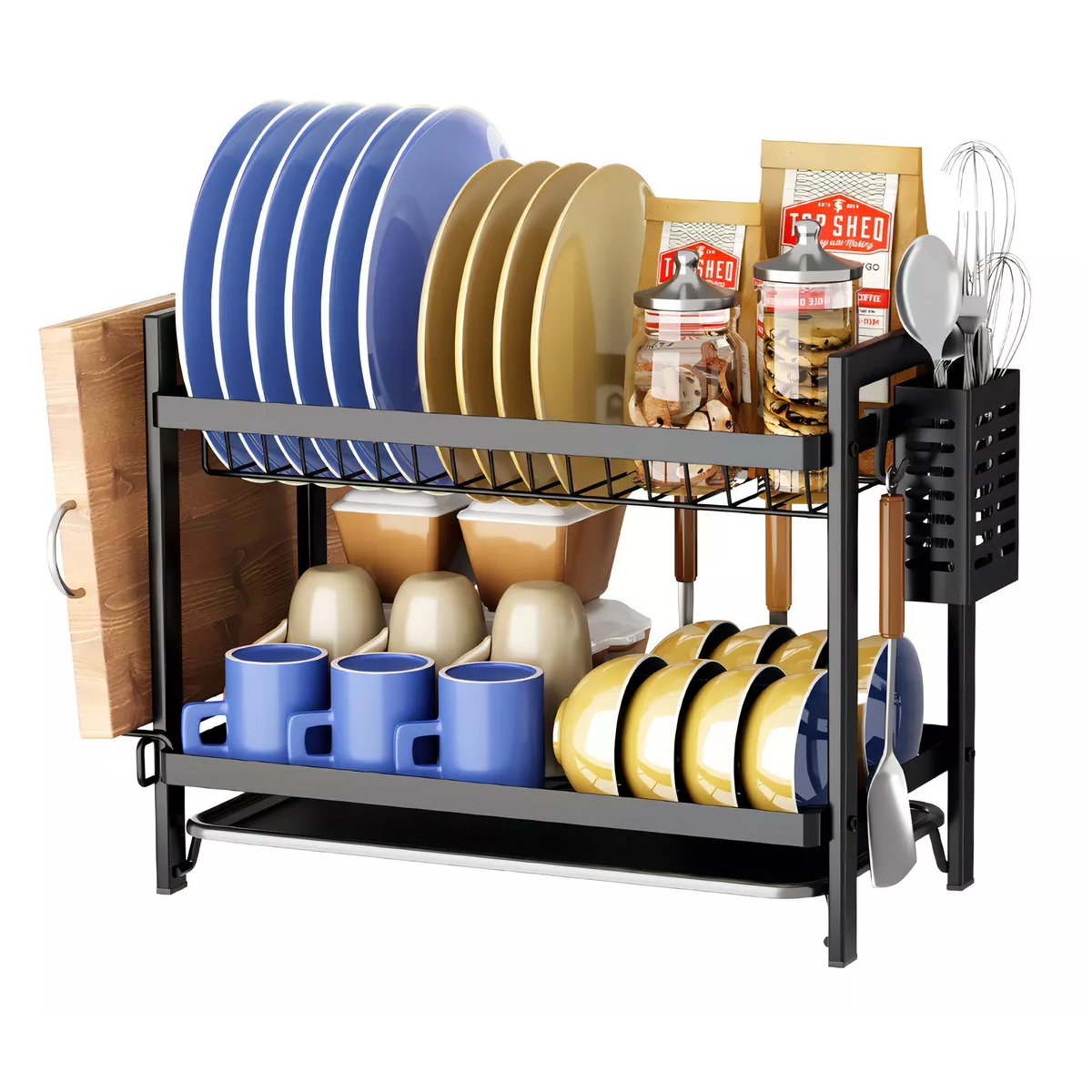 Foto 4 pulgar | Escurridores De Trastes Organizacion Para Cocina 2 Niveles Eo Safe Imports Esi-18330 Negro