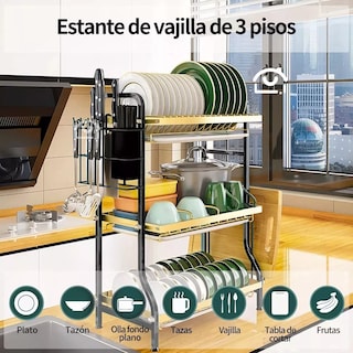 Foto 2 | Escurridor Trastes Plegable Organizador Platos De Silicona Eo Safe Imports Esi-18340 Multicolor