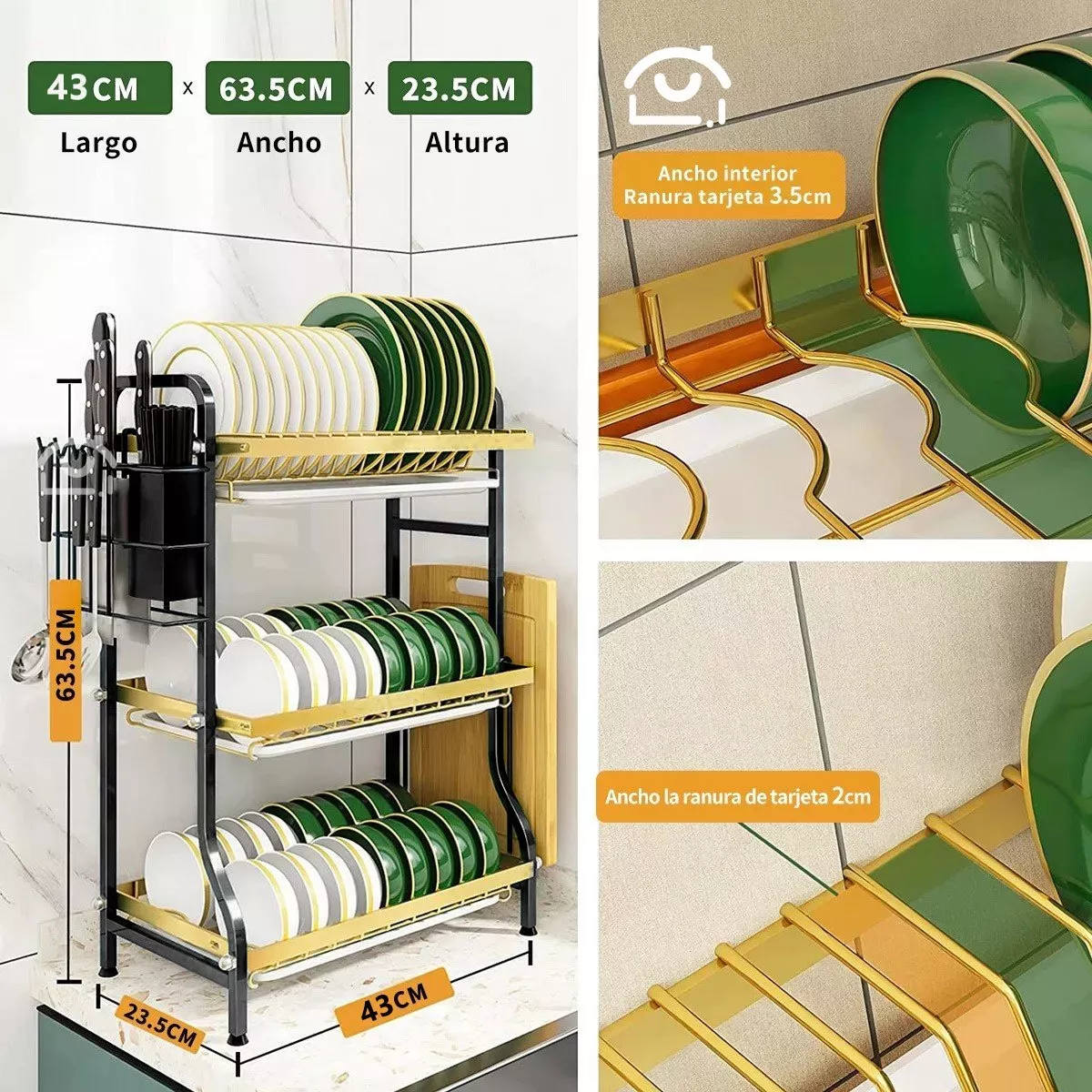 Foto 4 pulgar | Escurridor Trastes Plegable Organizador Platos De Silicona  Eo Safe Imports Esi-18340 Multicolor