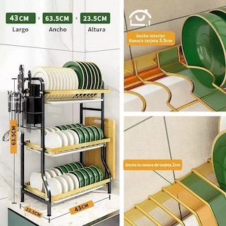 Foto 3 | Escurridor Trastes Plegable Organizador Platos De Silicona Eo Safe Imports Esi-18340 Multicolor