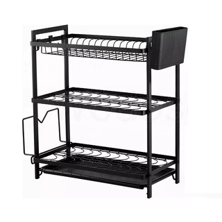 Foto 1 | Escurridor De Platos De 3 Niveles Con Bandejas De Extraíbles Eo Safe Imports Esi-18333 Negro