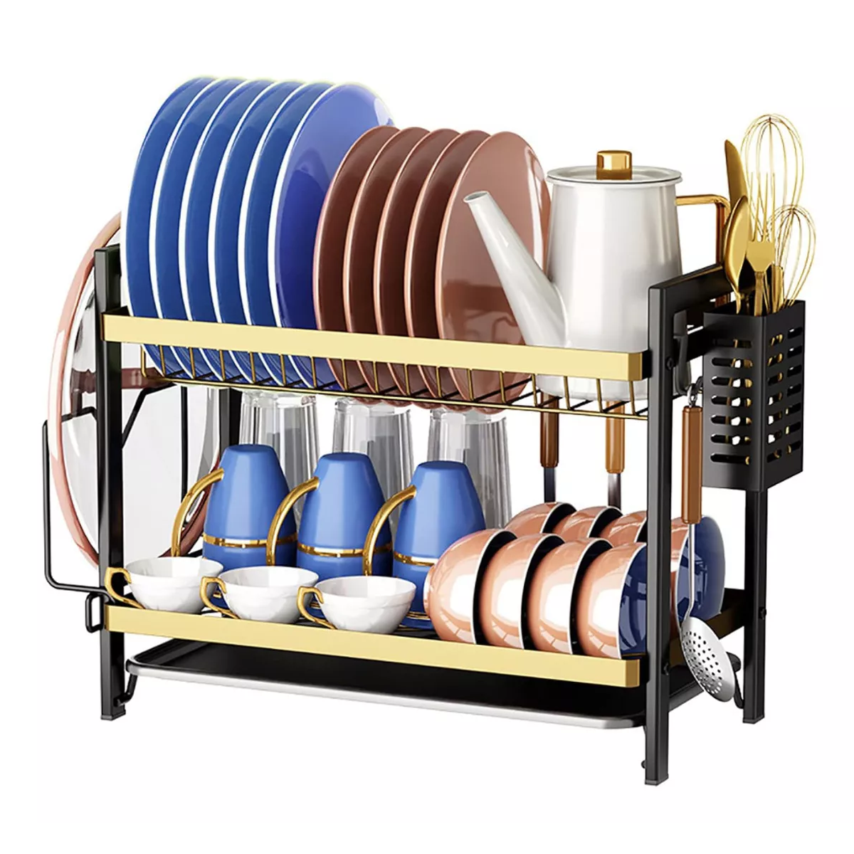 Foto 3 | Escurridor De Platos De Acero Inoxidable De 2 Niveles Eo Safe Imports Esi-18339 Multicolor