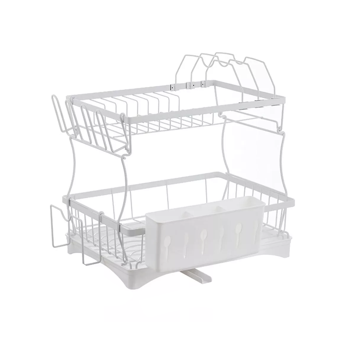 Escurridor De Platos Acero Inoxidable Ajustable Drenaje 360° Eo Safe Imports Esi-18334 Blanco
