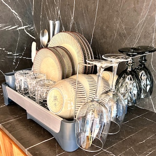 Foto 4 | Escurridor de Trastes Expandible con Drenaje Automático Organizador de Cocina Modulable Soporte para Copas y Cubiertos