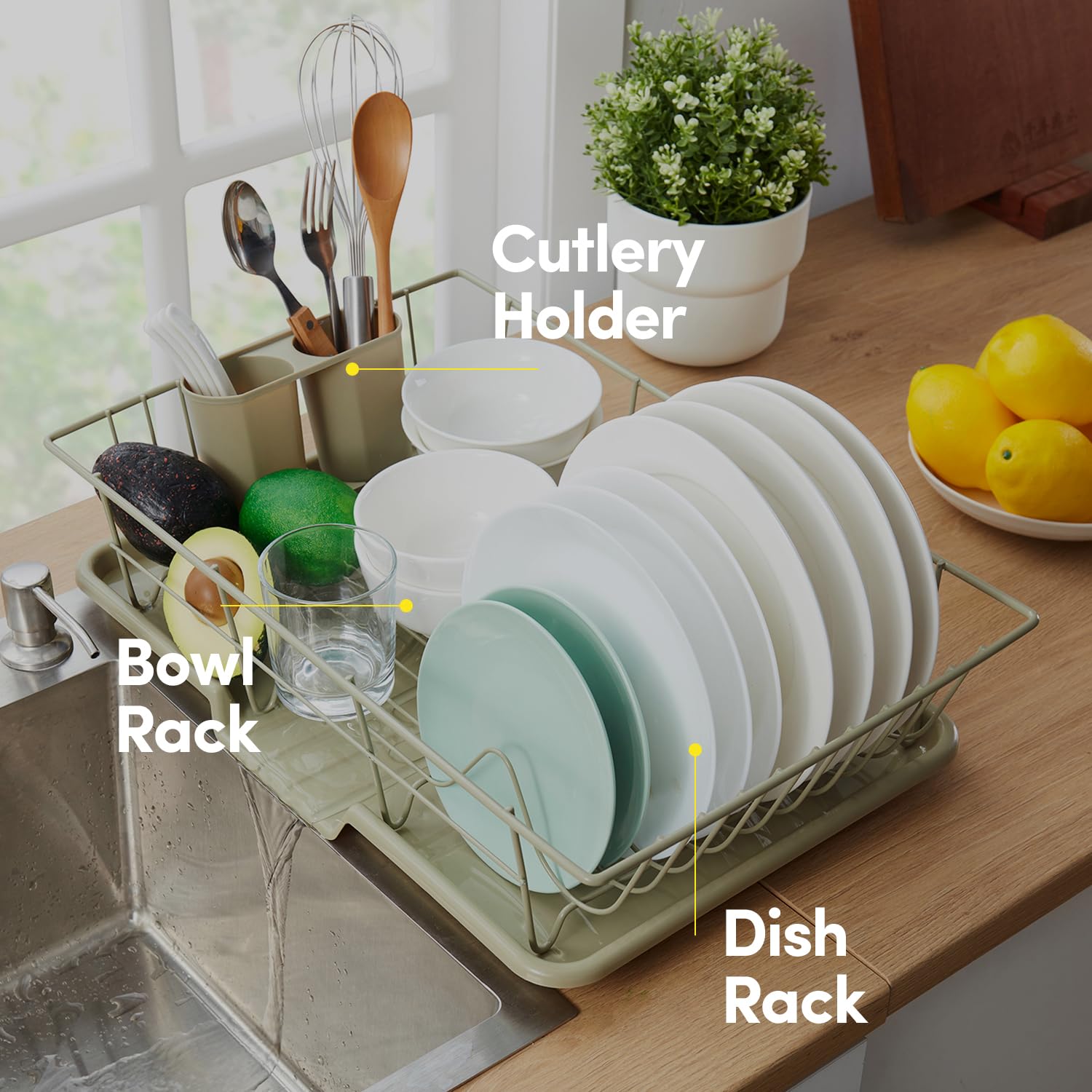 Foto 5 | Juego De Escurridores De Platos Sweet Home Collection Que Ahorra Espacio - Venta Internacional.