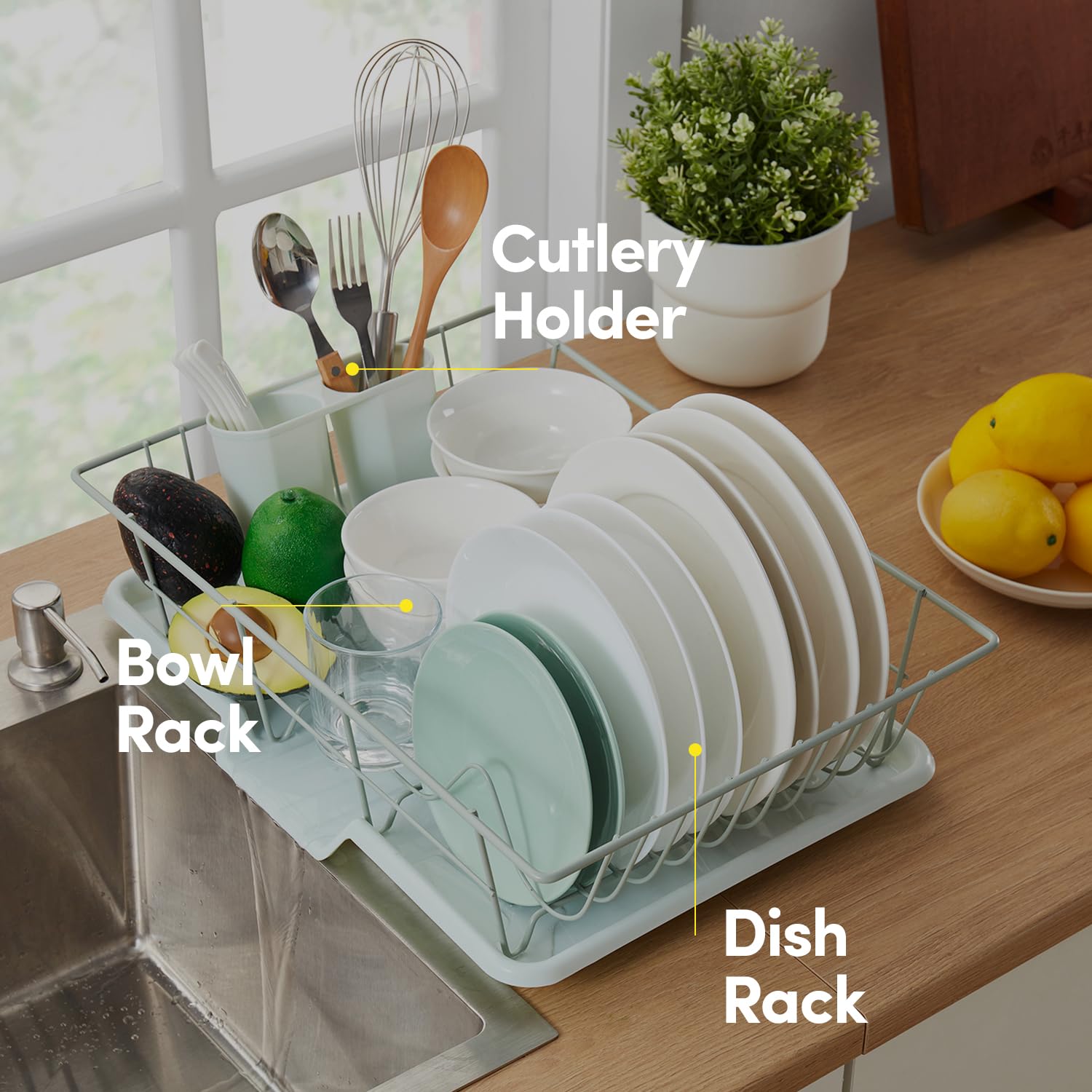 Foto 5 | Juego De Escurridores De Platos Sweet Home Collection Que Ahorra Espacio - Venta Internacional.