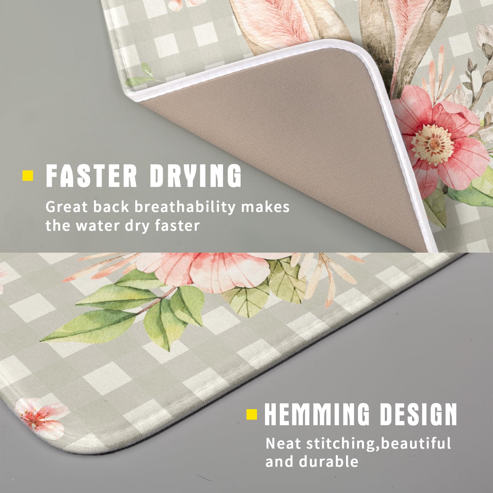 Foto 4 pulgar | Alfombrilla Para Secar Platos Aportt Spring Easter, 40,6 X 45,7 Cm, Microfibra - Venta Internacional.