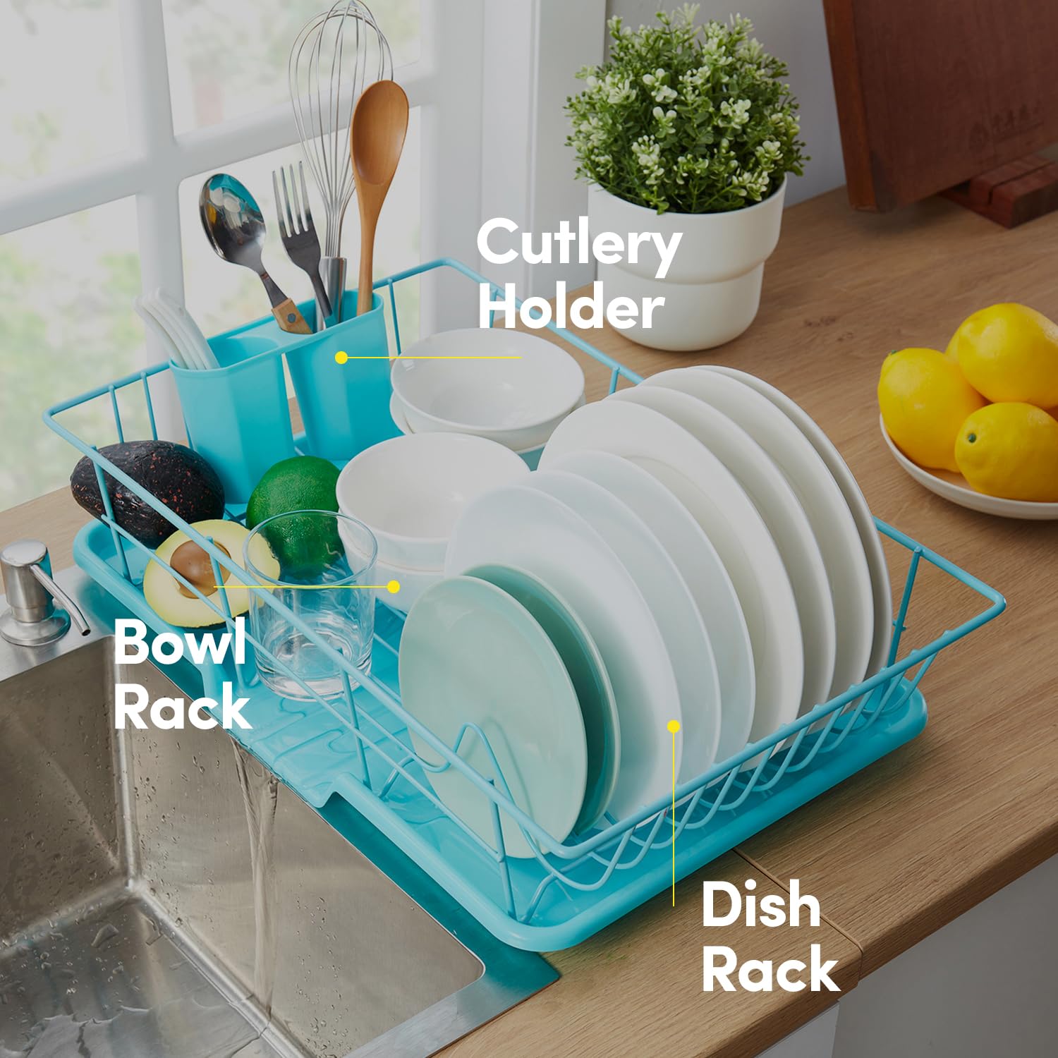 Foto 5 | Juego De Escurridores De Platos Sweet Home Collection Que Ahorra Espacio - Venta Internacional.