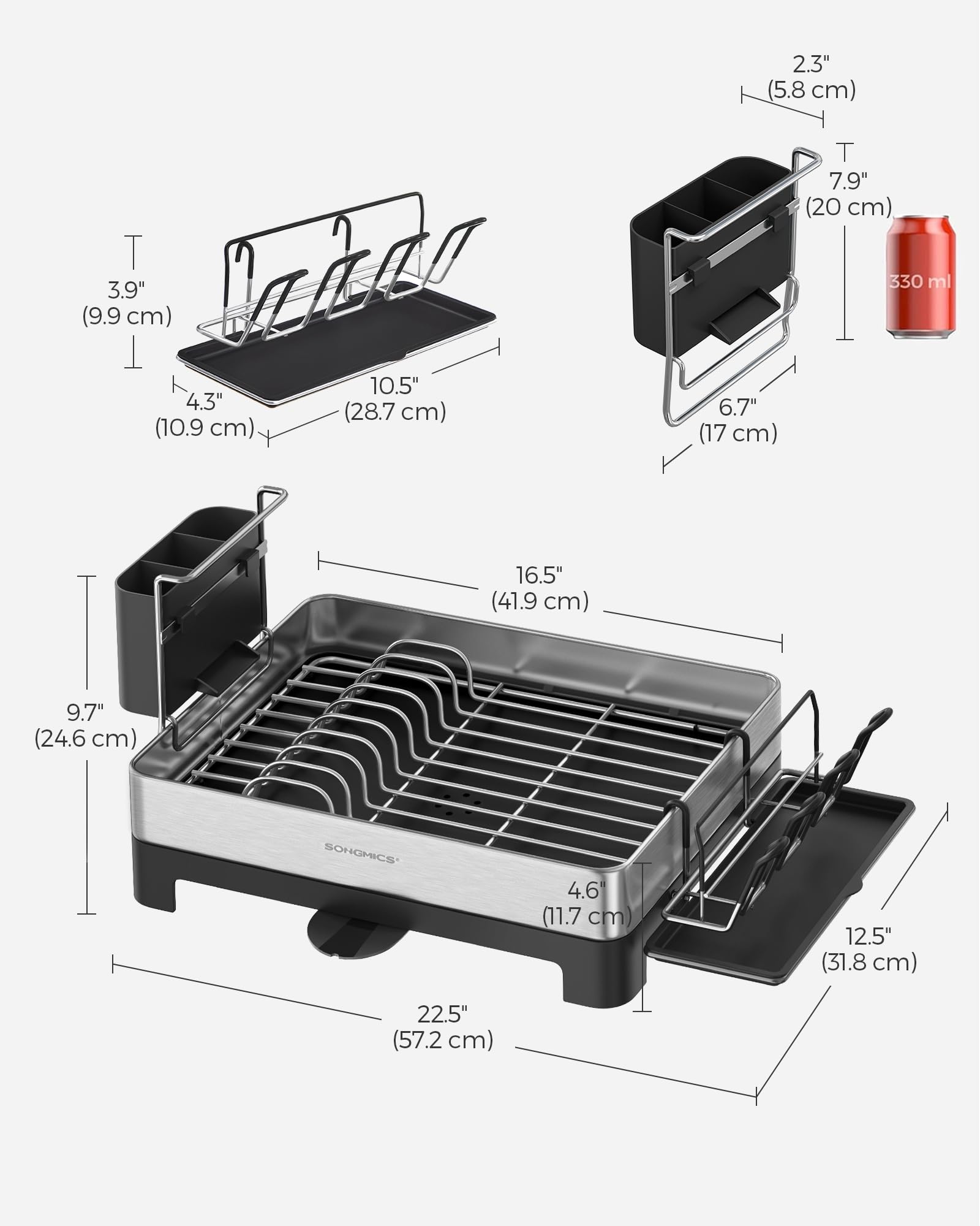 Foto 9 pulgar | Estante Para Secar Platos Songmics Premium De Acero Inoxidable Ukcs030b01