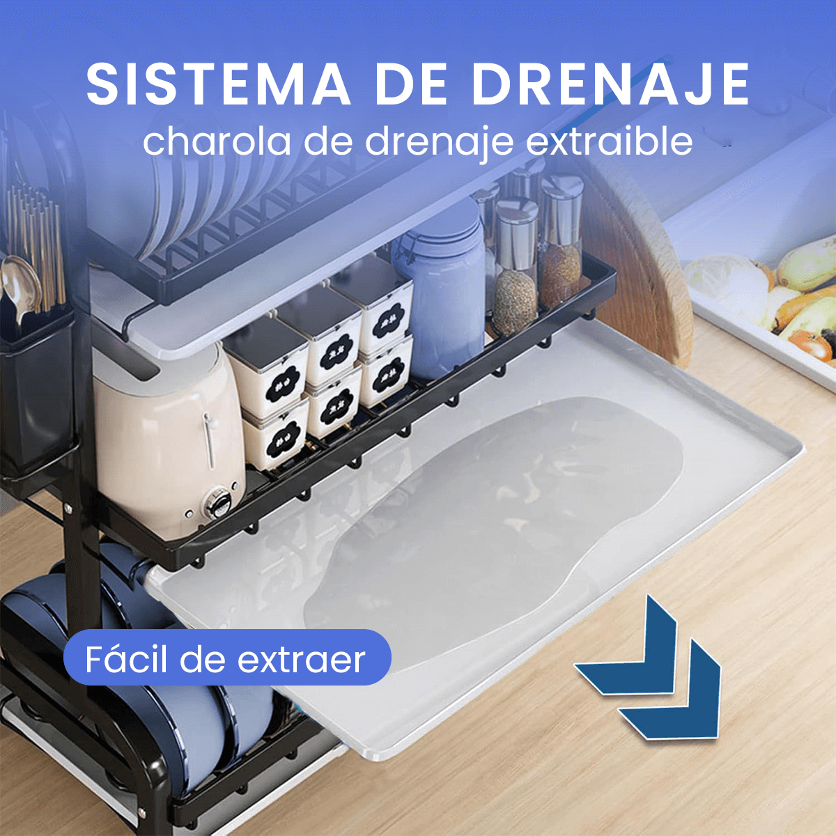 Foto 8 pulgar | Escurridor de Trastes Happy Life de Acero Inoxidable 3 Niveles Gran Capacidad Fácil Armado