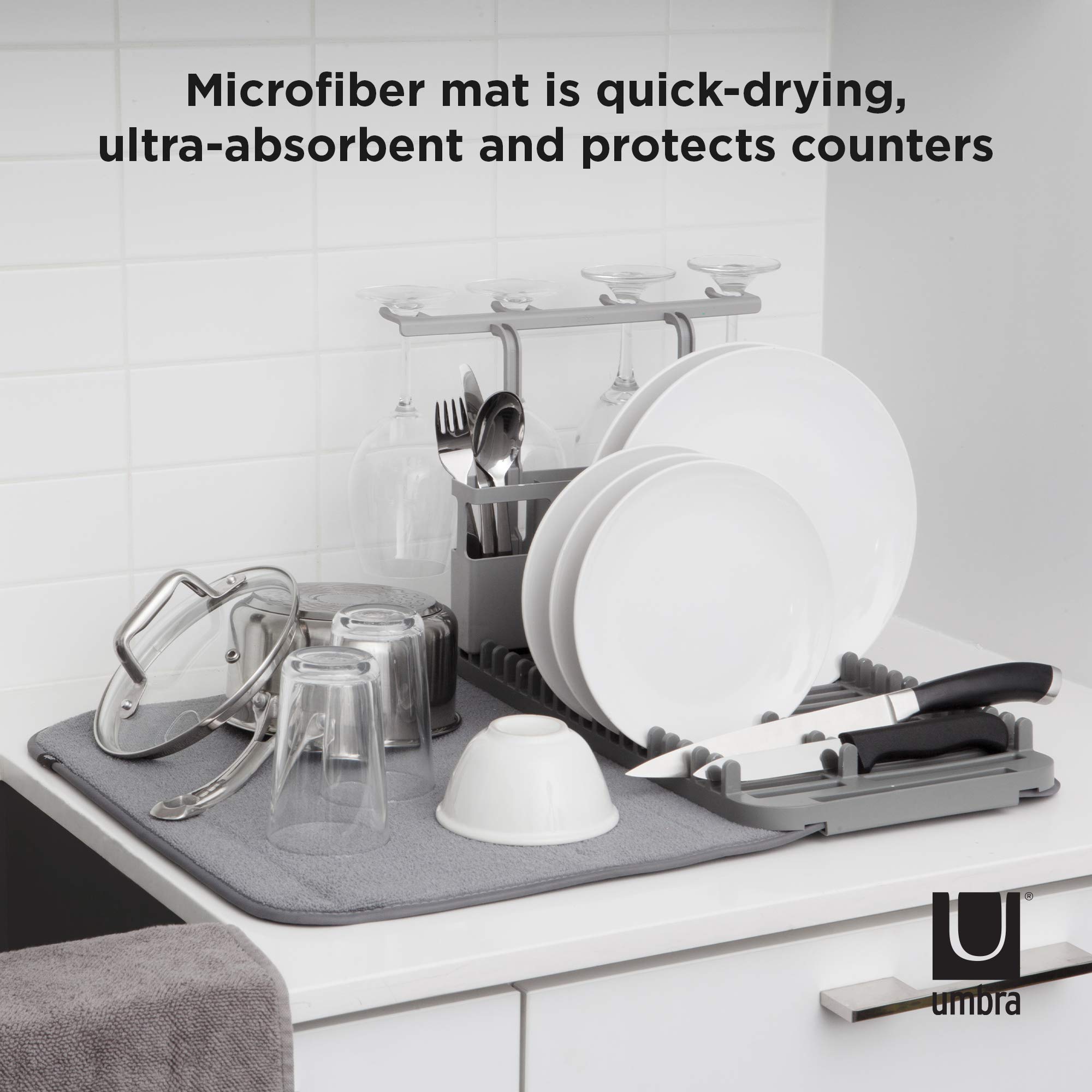 Foto 6 | Tendedero Umbra Udry Con Alfombrilla De Microfibra, Color Carbón - Venta Internacional.