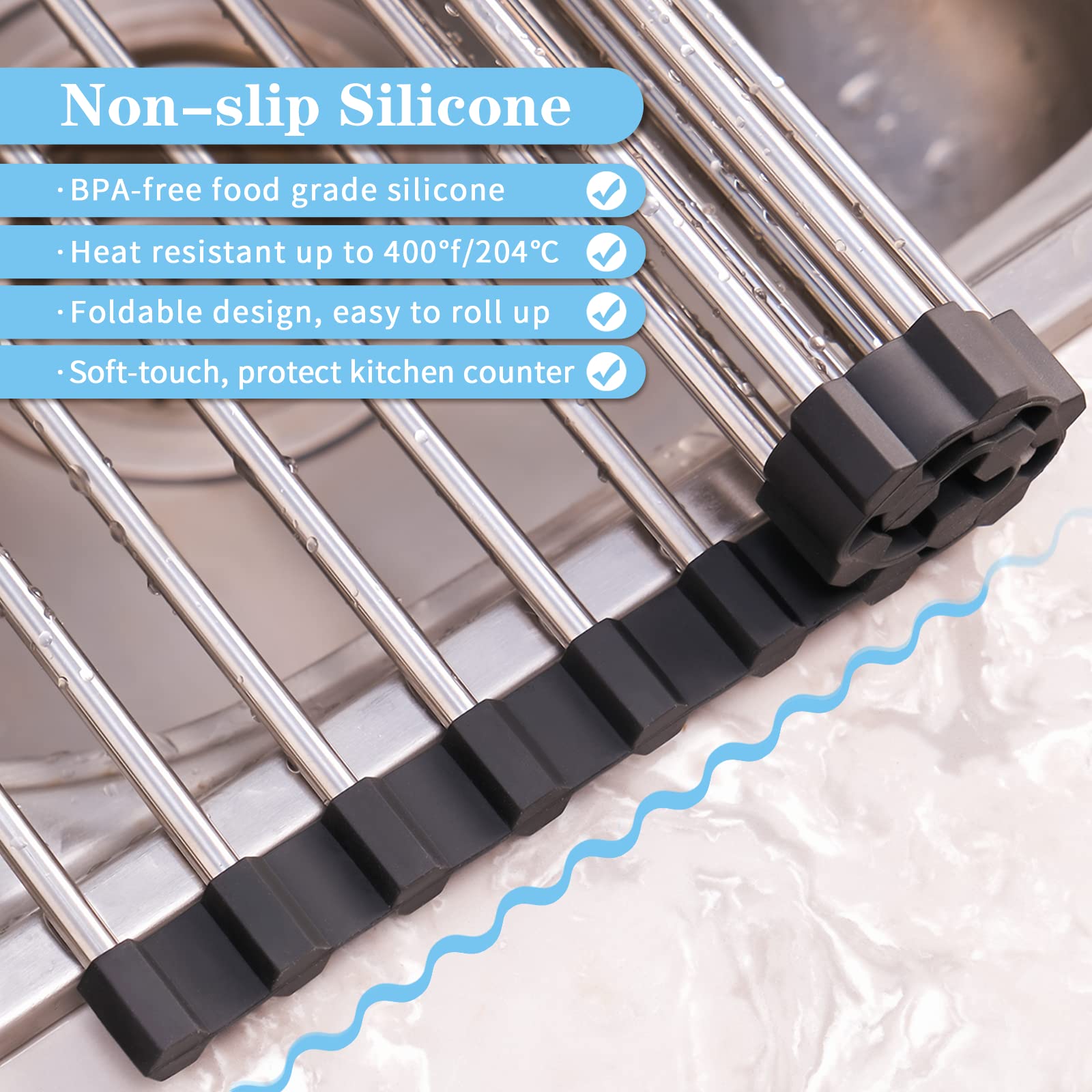 Foto 5 | Estante Enrollable Para Secar Platos En Forma De Seropín Para Cocina, De Acero Inoxidable - Venta Internacional.