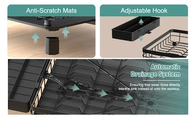Foto 4 | Escurridor Xtellar Trastes Platos 2 Niveles 360° Drenaje Automático Color Negro