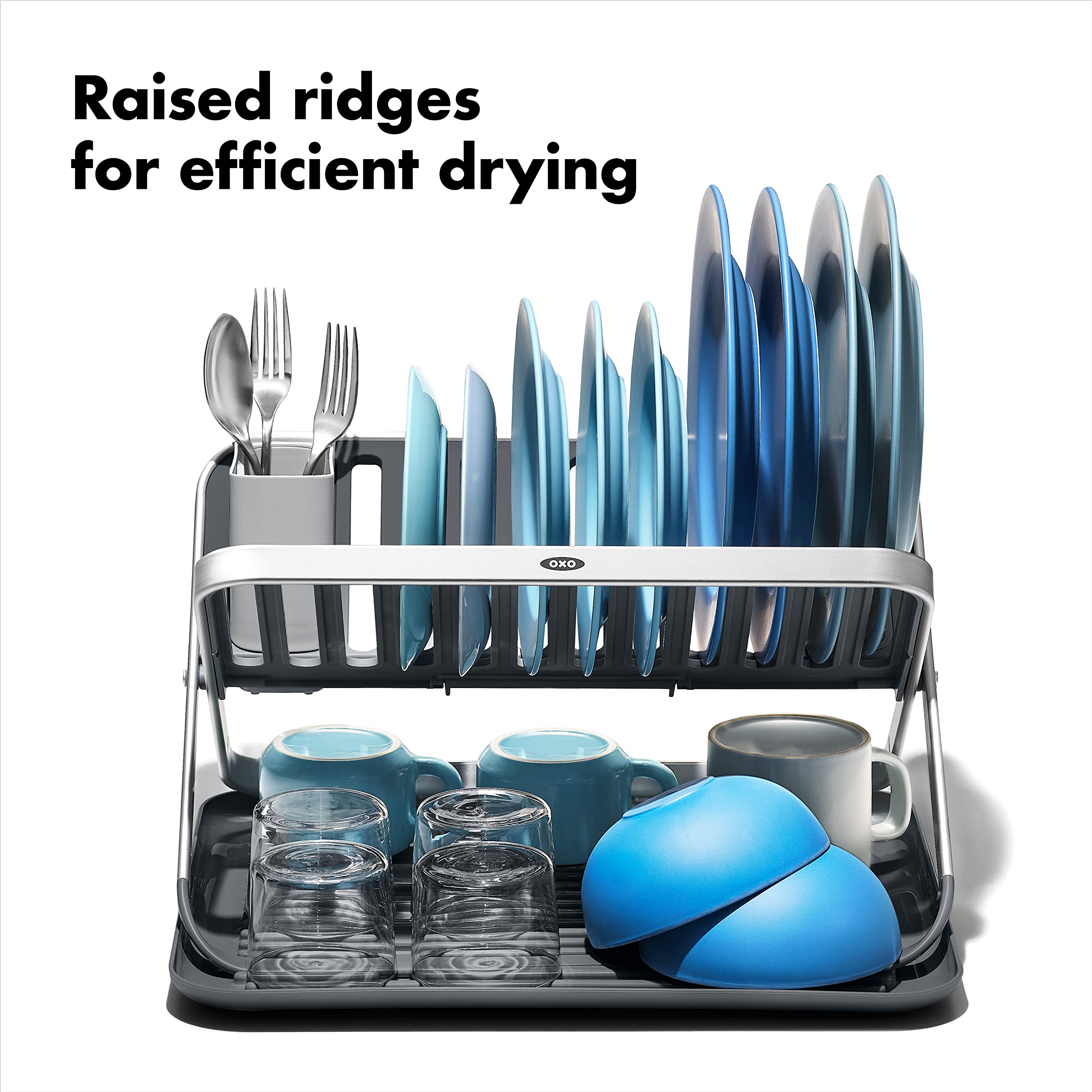 Foto 4 | Estante Para Secar Platos Oxo Good Grips De Aluminio De 2 Niveles Con Escurridor - Venta Internacional.