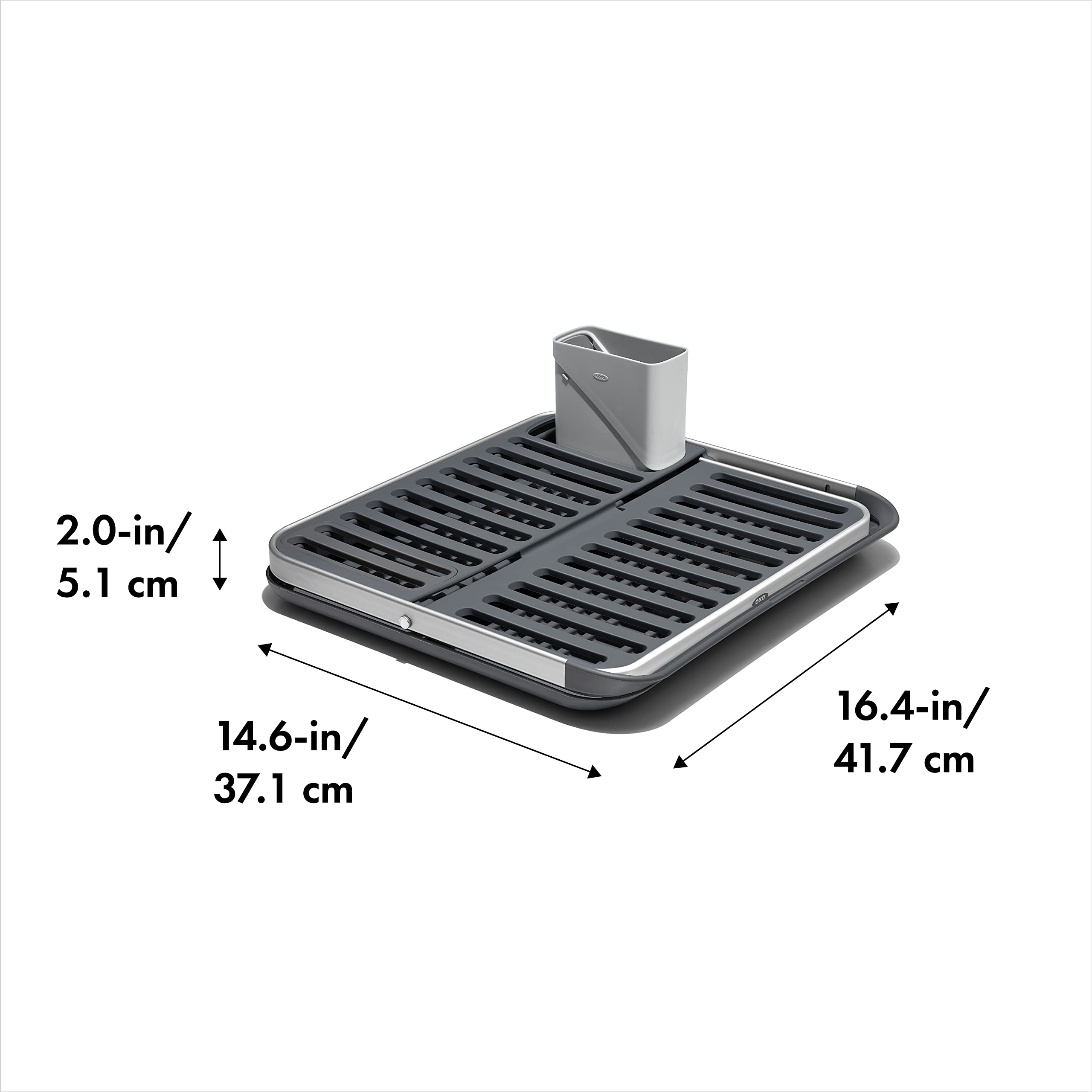 Foto 7 pulgar | Estante Para Secar Platos Oxo Good Grips De Aluminio De 2 Niveles Con Escurridor - Venta Internacional.