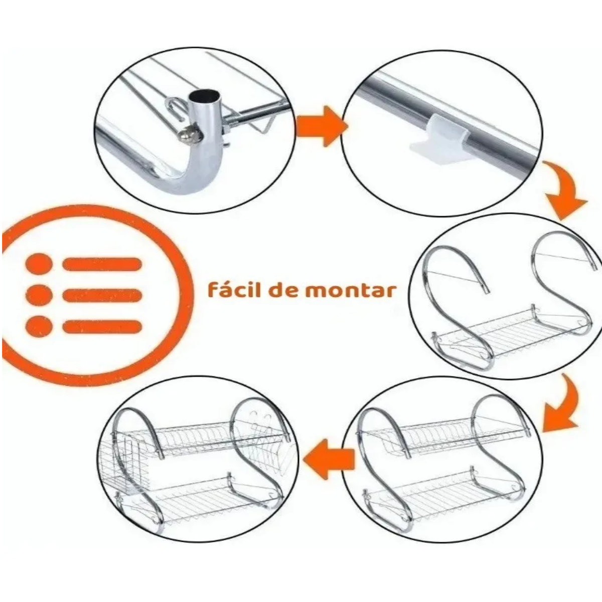 Foto 6 pulgar | Escurridor Para Trastes 2 Niveles Acero Inoxidable Lab.g Plata