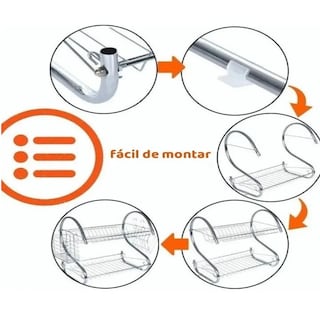 Foto 5 | Escurridor Para Trastes 2 Niveles Acero Inoxidable Lab.g Plata
