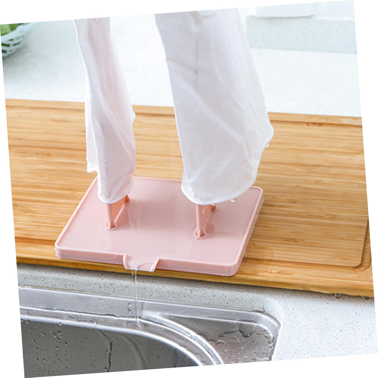 Foto 5 | Escurridor Para Guardar Guantes De Goma Y Paños De Cocina, Color Rosa - Venta Internacional.
