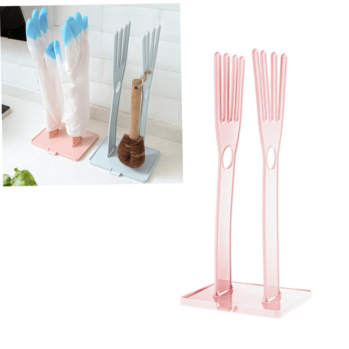 Foto 7 | Escurridor Para Guardar Guantes De Goma Y Paños De Cocina, Color Rosa - Venta Internacional.