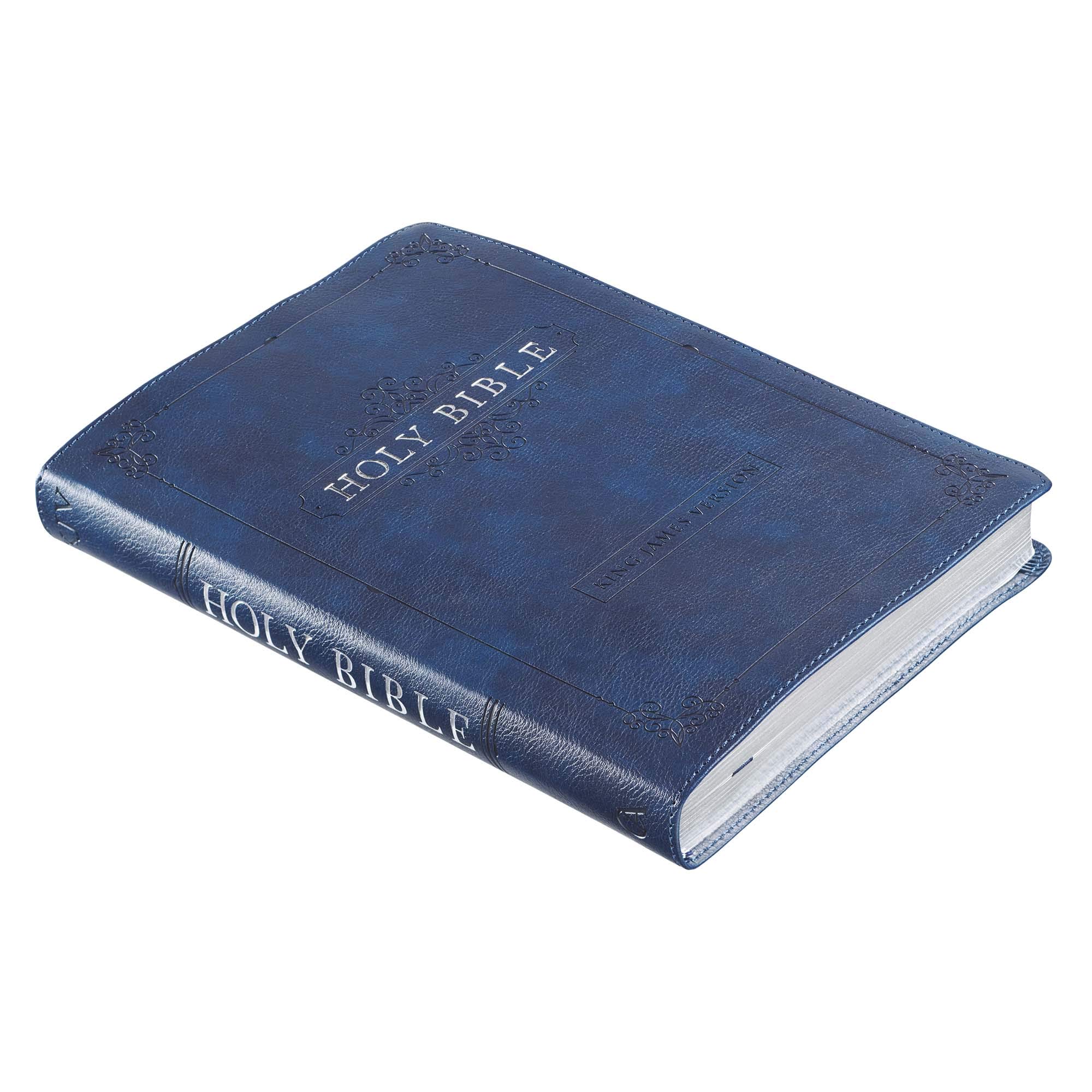 Foto 5 | Biblia Christian Art Gifts KJV Impresión Delgada de Gran Tamaño Azul Marino - Venta Internacional