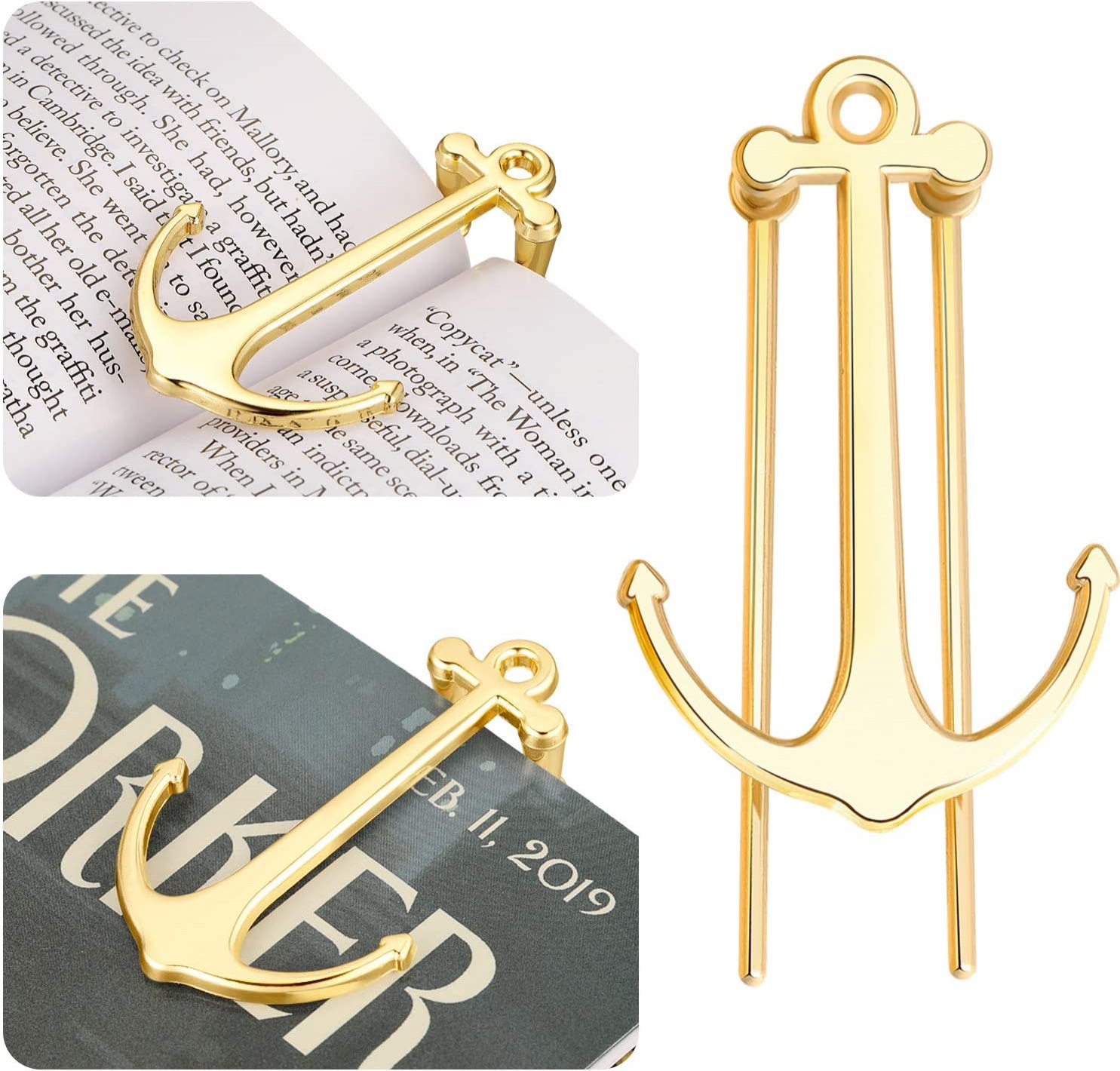 Foto 2 pulgar | Bookmark Huoguo Creative Soporte De Página De Metal Para Libros (dorado) - Venta Internacional.