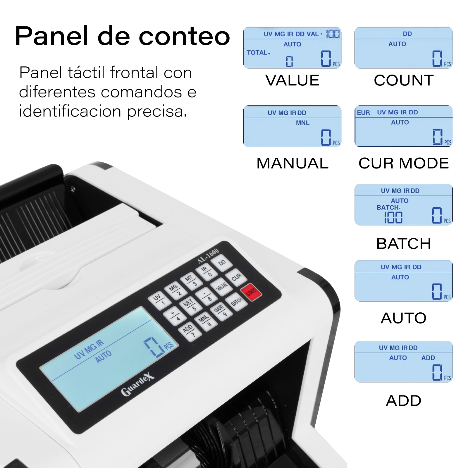 Foto 2 | Contadora de Billetes Guardex AL-1600 B color Blanco