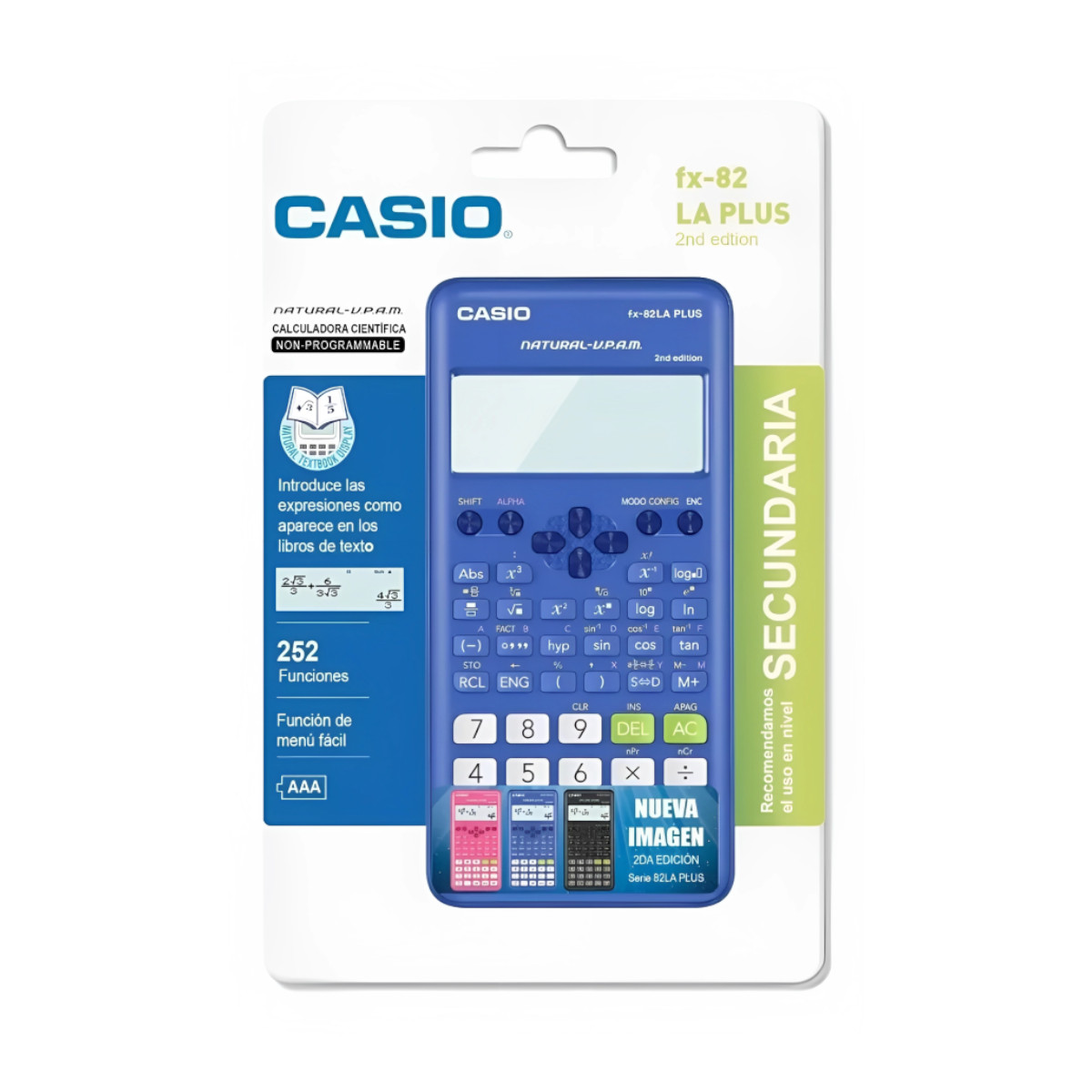 Foto 3 | Calculadora Científica Casio FX82LAPLUS2B color Azul 2da ED 252 Funciones