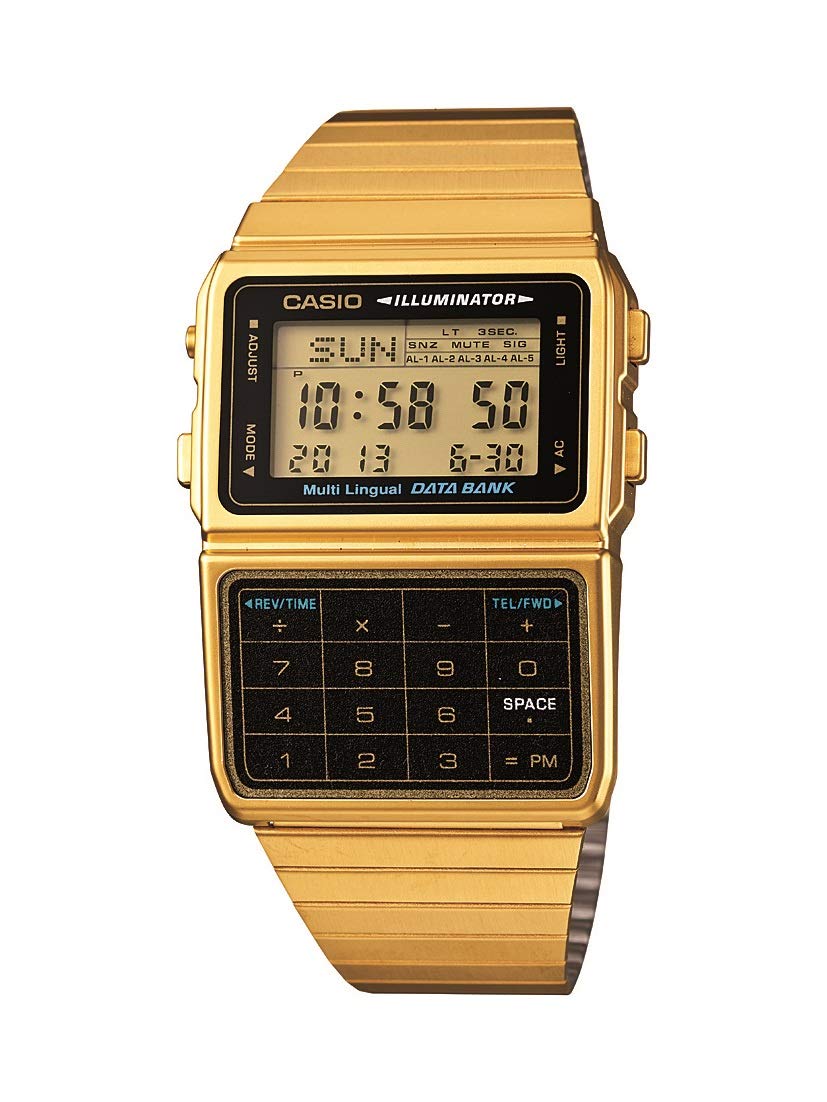 Venta Internacional - Calculadora De Memoria Watch Casio #dbc611g -1d, Tono Dorado 25, Para Hombre $1,932