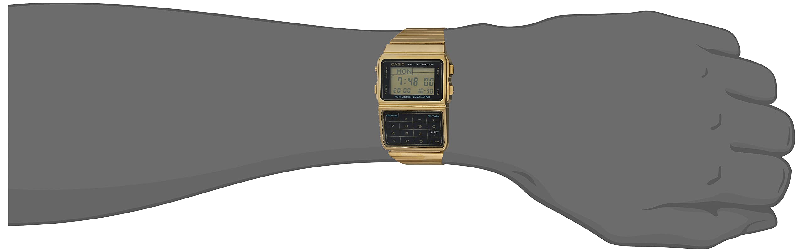 Foto 3 pulgar | Venta Internacional - Calculadora De Memoria Watch Casio #dbc611g -1d, Tono Dorado 25, Para Hombre