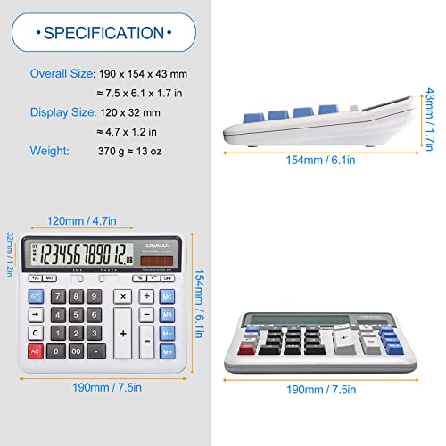 Foto 4 pulgar | Calculadora De Escritorio Con Pantalla Lcd Extra Grande De 1 - Venta Internacional.