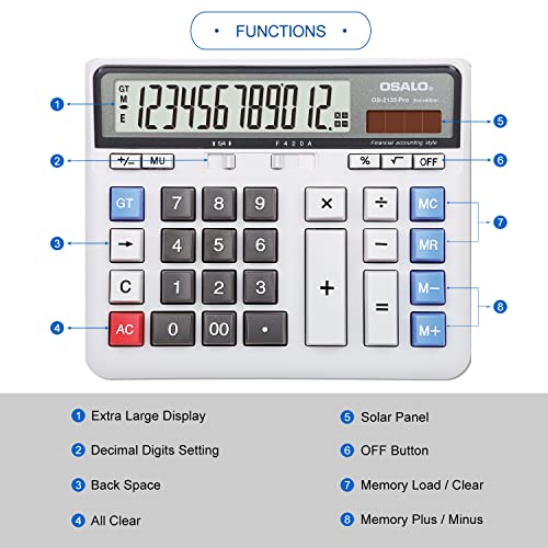 Foto 5 pulgar | Calculadora De Escritorio Con Pantalla Lcd Extra Grande De 1 - Venta Internacional.