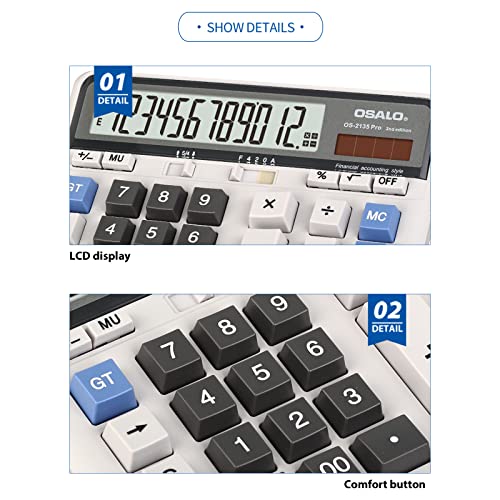 Foto 6 | Calculadora De Escritorio Con Pantalla Lcd Extra Grande De 1 - Venta Internacional.