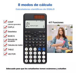 Foto 4 | Calculadora Científica Con 417 Funciones Eo Safe Imports Esi-14607 Negro