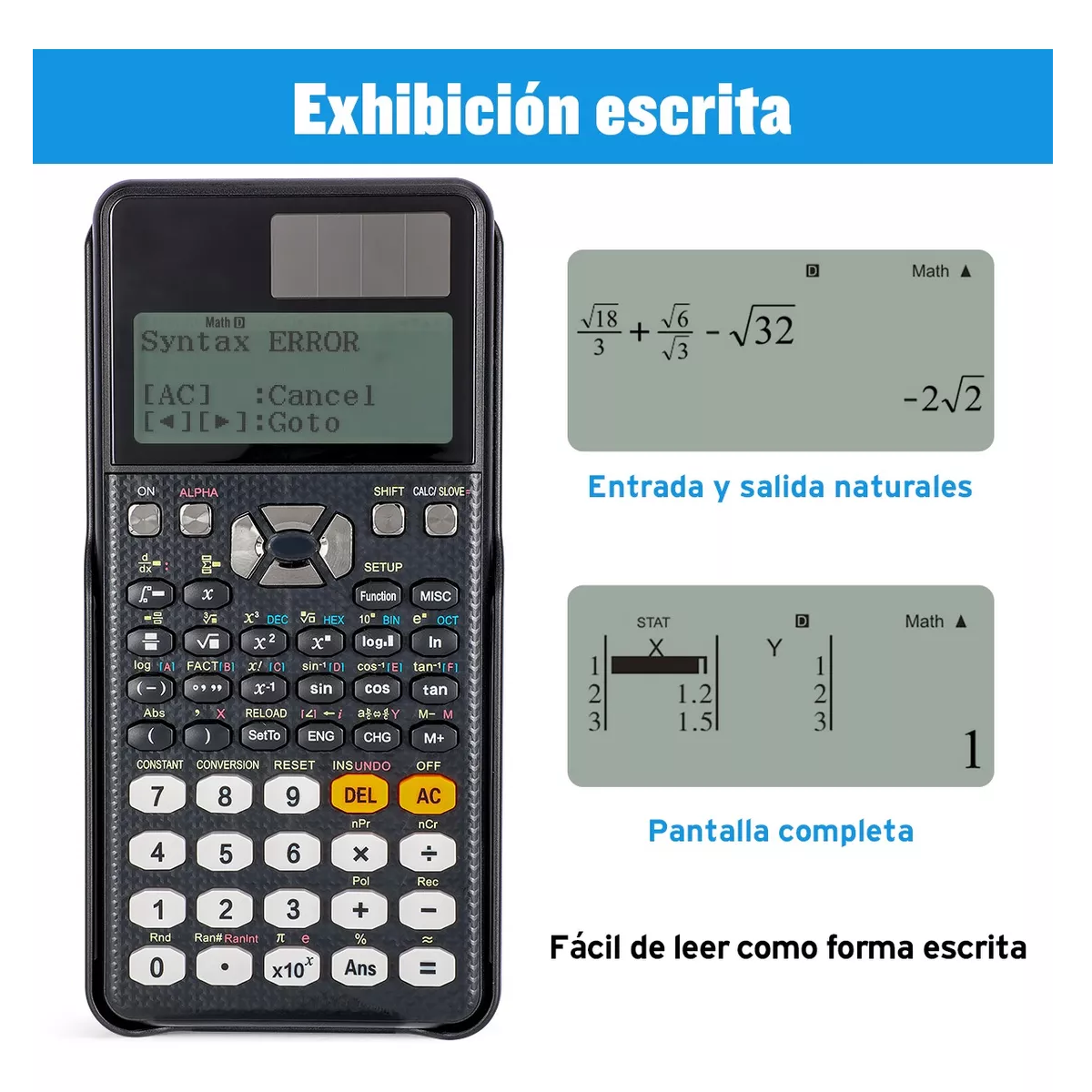 Foto 4 pulgar | Calculadora Científica Inteligente Con 552 Funciones Eo Safe Imports Esi-14606 Negro