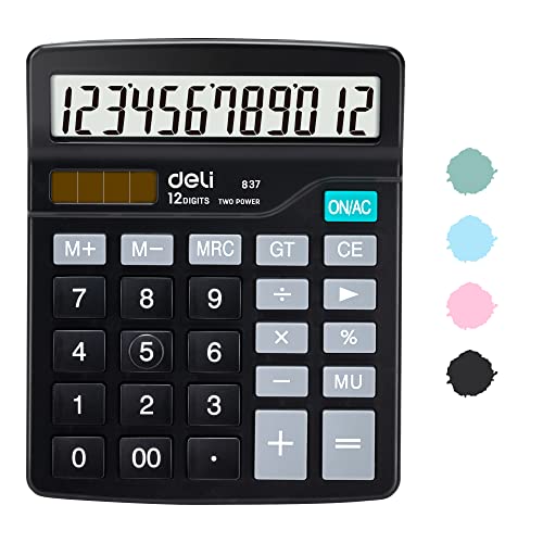 Calculadora Deli Desktop Con Pantalla Lcd Grande De 12 Dígit - Venta Internacional.