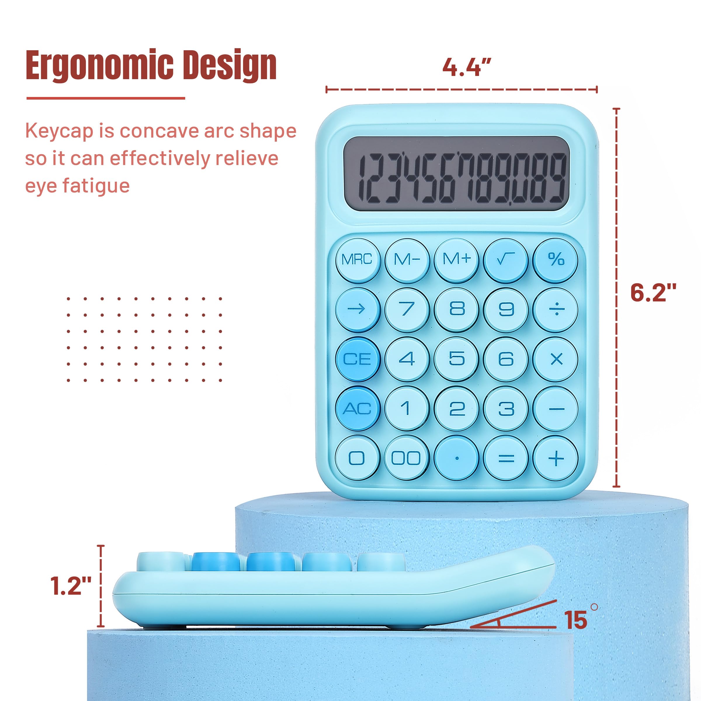 Foto 2 | Interruptor Mecánico Calculator Mr. Pen De 12 Dígitos Con Pantalla Lcd, Color Azul - Venta Internacional.