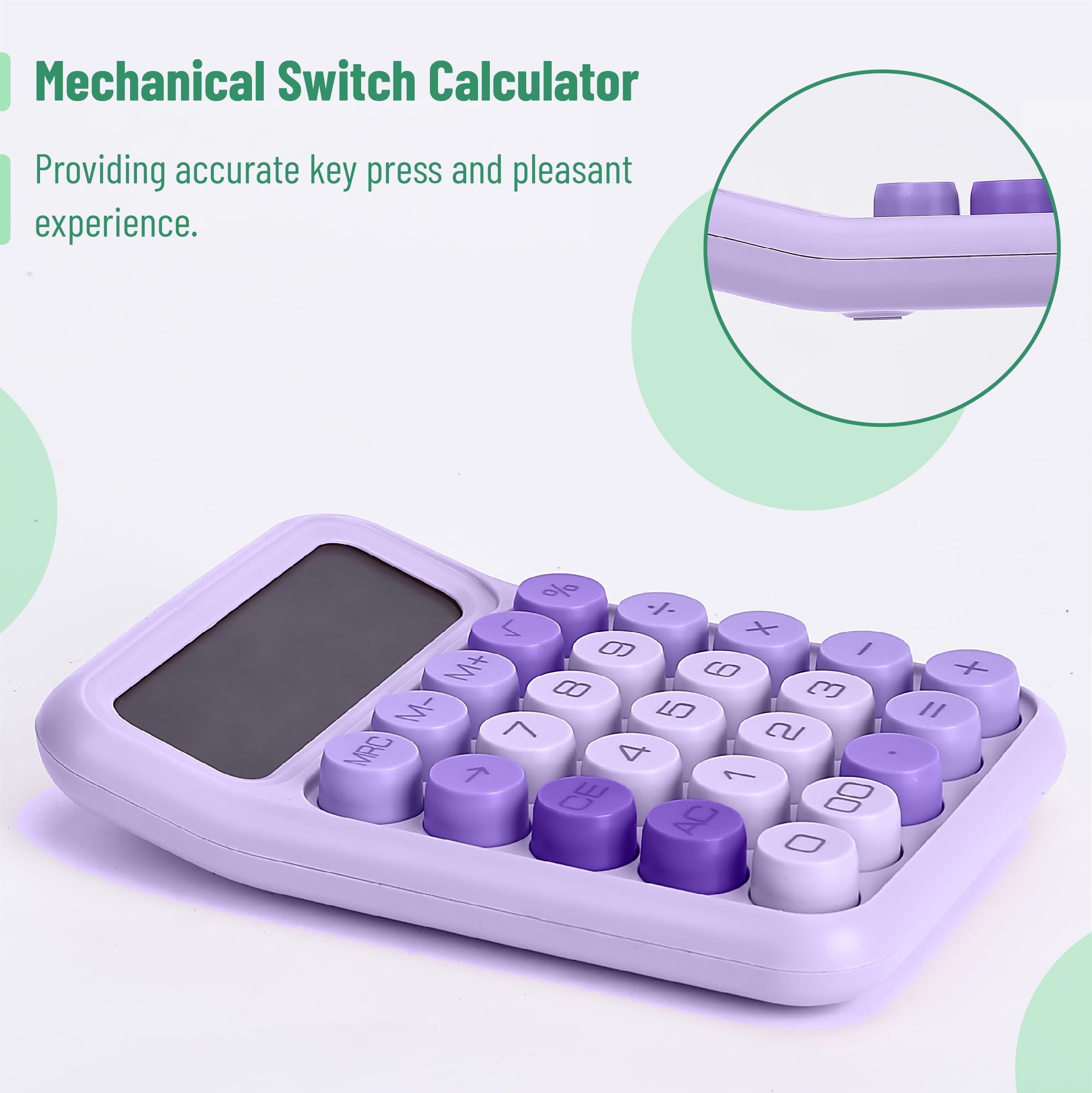 Foto 4 pulgar | Calculadora Mr. Pen - Interruptor Mecánico (12 Dígitos), Color Morado - Venta Internacional.