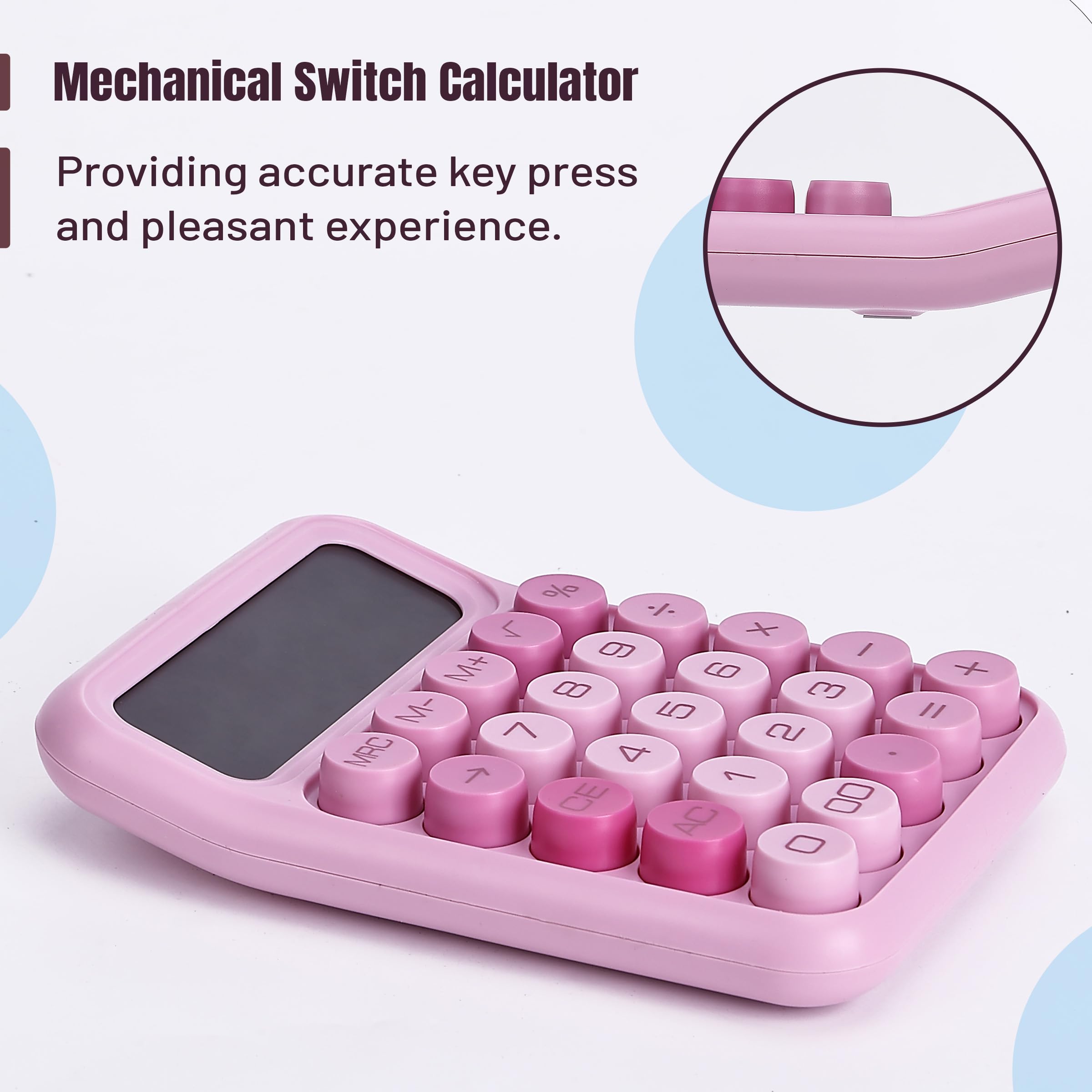 Foto 4 pulgar | Calculadora Mr. Pen - Interruptor Mecánico (12 Dígitos), Color Rosa - Venta Internacional.