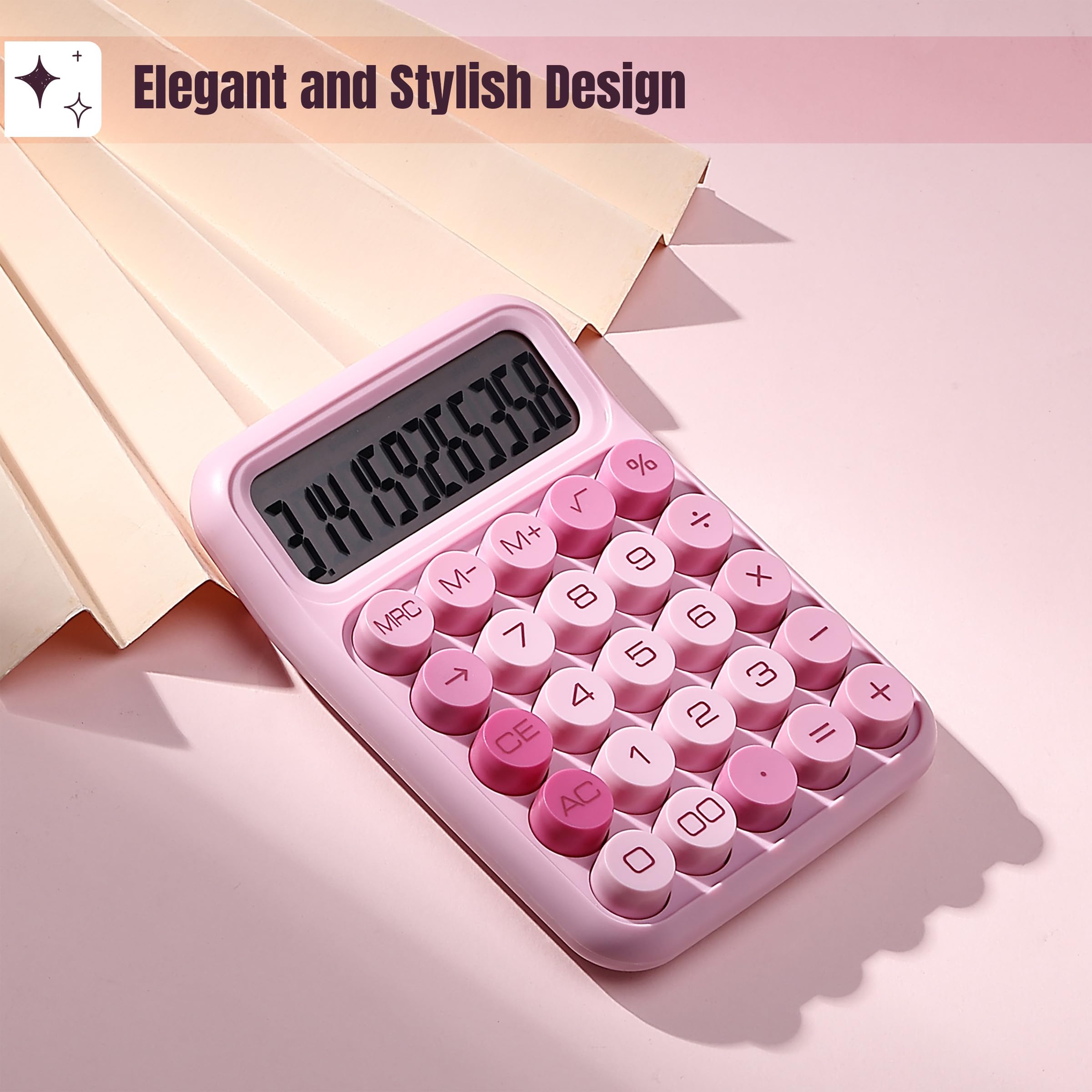 Foto 4 | Calculadora Mr. Pen - Interruptor Mecánico (12 Dígitos), Color Rosa - Venta Internacional.