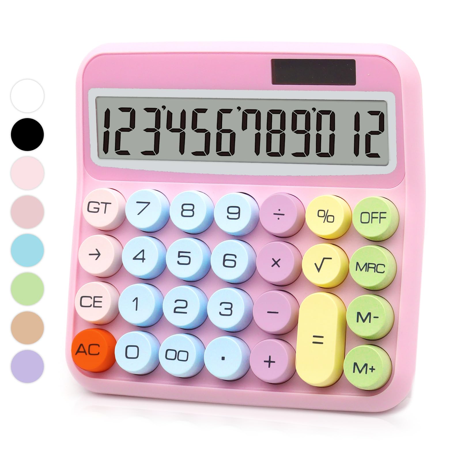 Calculadora Upiho Rosa de 12 Dígitos con Pantalla LCD Grande y Botones - Venta Internacional