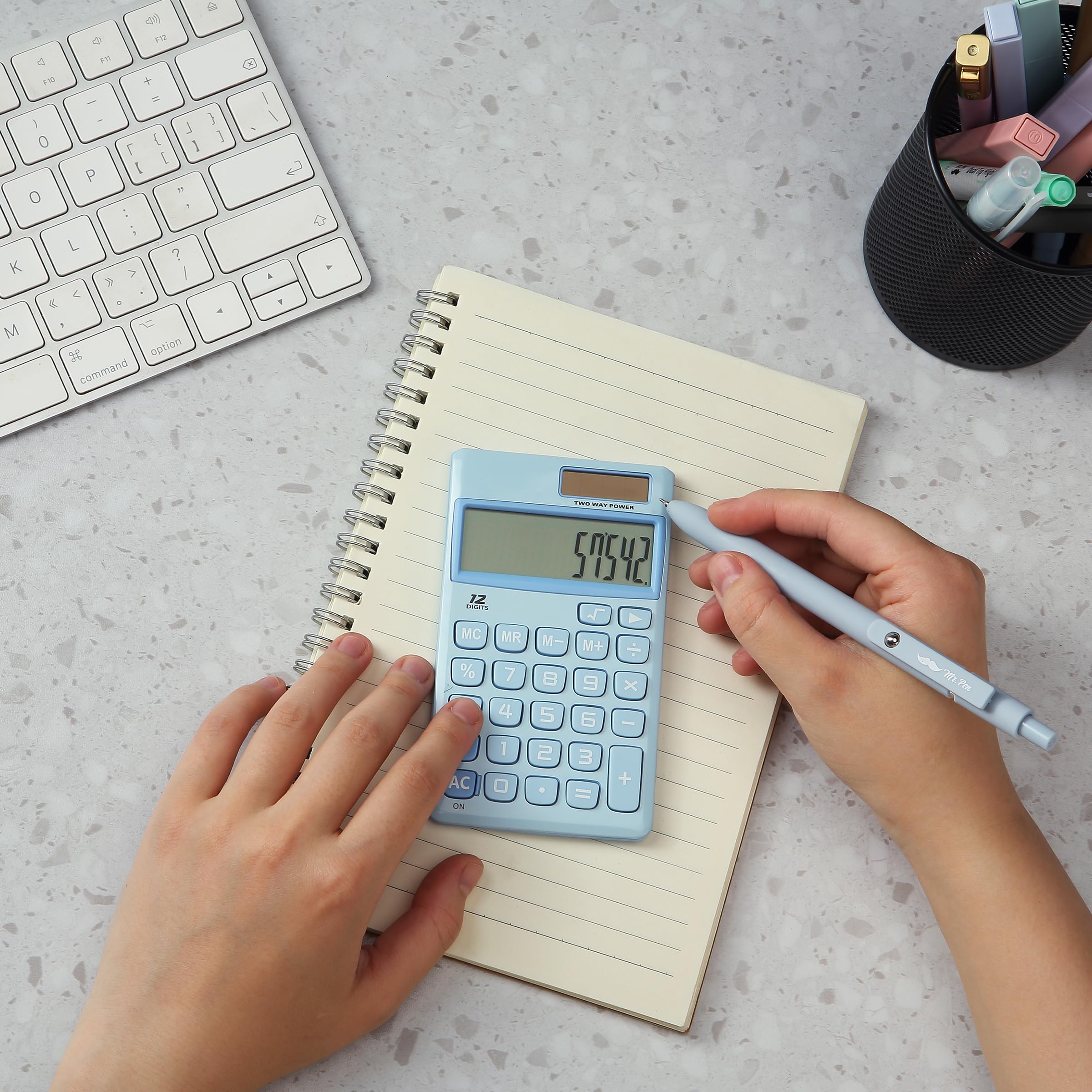 Foto 7 | Calculadora Mr. Pen, Función Estándar, 12 Dígitos, Azul Claro - Venta Internacional.