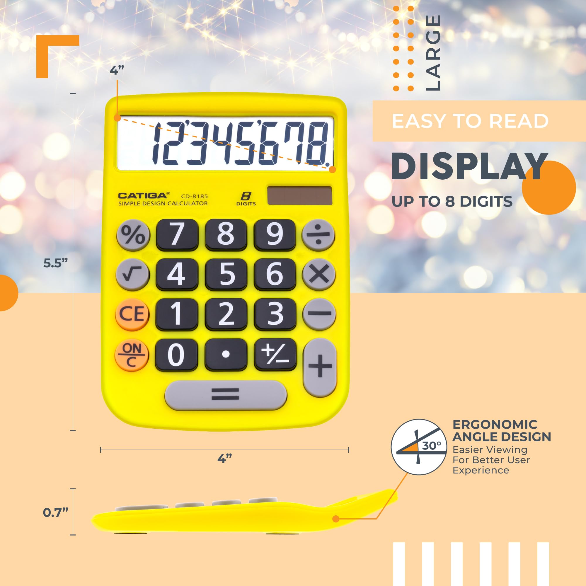 Foto 5 pulgar | Calculadora de Escritorio Catiga CD-8185 de 8 Dígitos - Venta Internacional