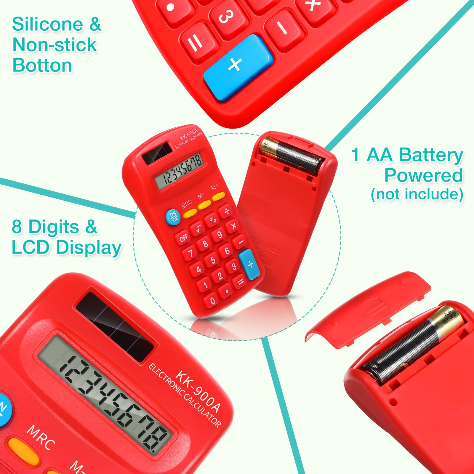Foto 4 pulgar | Calculadora de Bolsillo Flutesan Pantalla LCD de 4 Funciones 30 Unidades - Venta Internacional